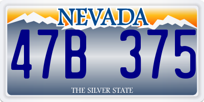 NV license plate 47B375