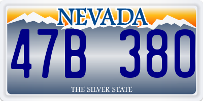 NV license plate 47B380
