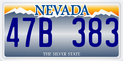 NV license plate 47B383