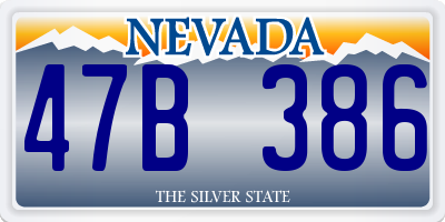 NV license plate 47B386