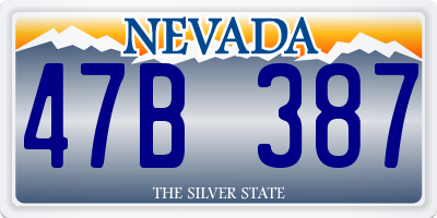 NV license plate 47B387