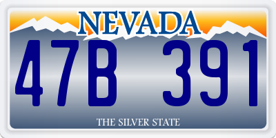 NV license plate 47B391