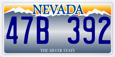 NV license plate 47B392