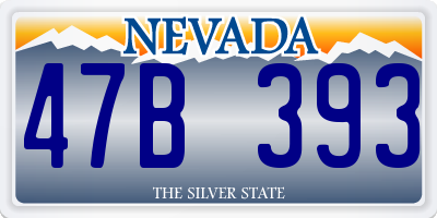 NV license plate 47B393
