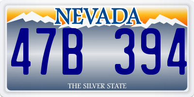 NV license plate 47B394