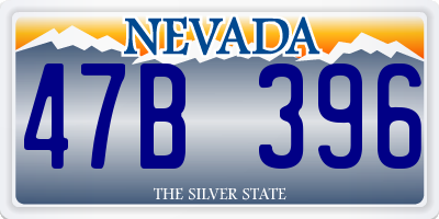 NV license plate 47B396