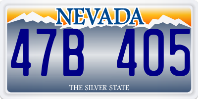 NV license plate 47B405