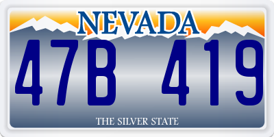 NV license plate 47B419