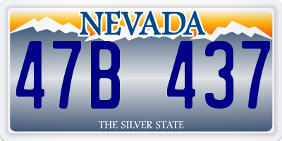 NV license plate 47B437