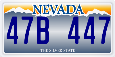 NV license plate 47B447