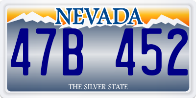 NV license plate 47B452