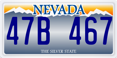 NV license plate 47B467