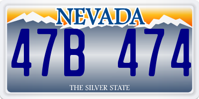 NV license plate 47B474