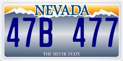 NV license plate 47B477