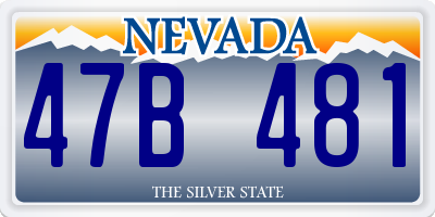 NV license plate 47B481
