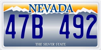 NV license plate 47B492