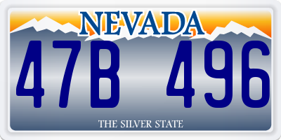 NV license plate 47B496
