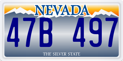 NV license plate 47B497