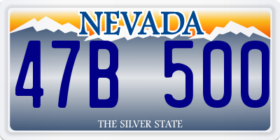 NV license plate 47B500