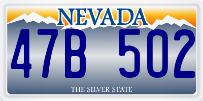 NV license plate 47B502