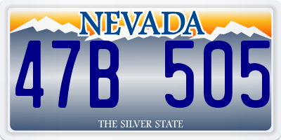 NV license plate 47B505