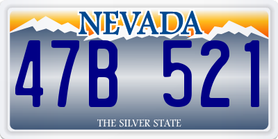 NV license plate 47B521