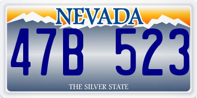 NV license plate 47B523