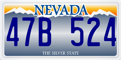 NV license plate 47B524