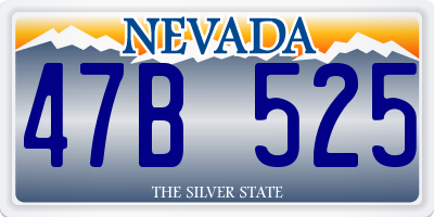 NV license plate 47B525