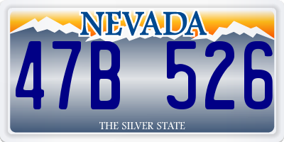 NV license plate 47B526