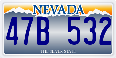 NV license plate 47B532