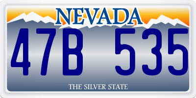 NV license plate 47B535