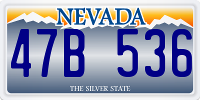 NV license plate 47B536