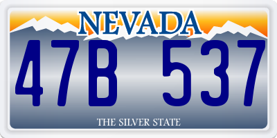 NV license plate 47B537