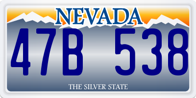 NV license plate 47B538