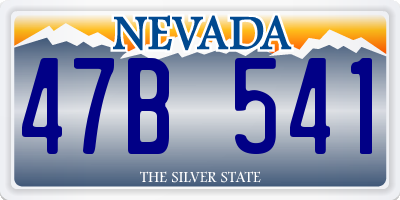 NV license plate 47B541