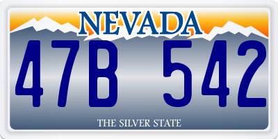 NV license plate 47B542
