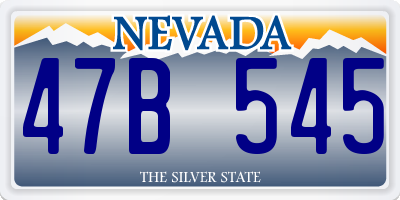 NV license plate 47B545