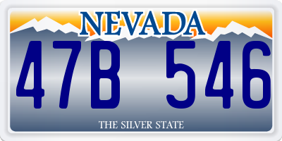 NV license plate 47B546