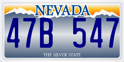 NV license plate 47B547