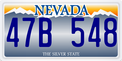 NV license plate 47B548