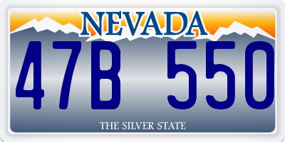 NV license plate 47B550