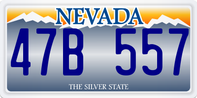 NV license plate 47B557