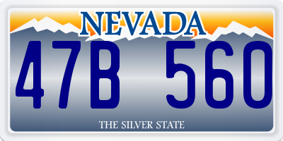 NV license plate 47B560