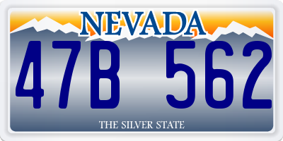 NV license plate 47B562