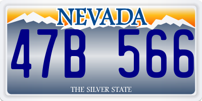 NV license plate 47B566
