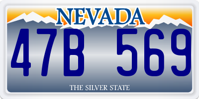 NV license plate 47B569