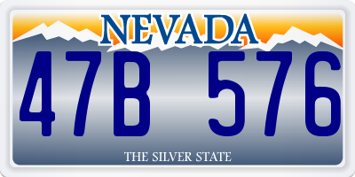 NV license plate 47B576