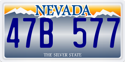 NV license plate 47B577