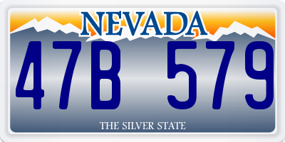 NV license plate 47B579